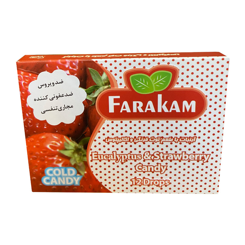 آبنبات سرد توت فرنگی و اکالیپتوس فراکام - 30 گرم